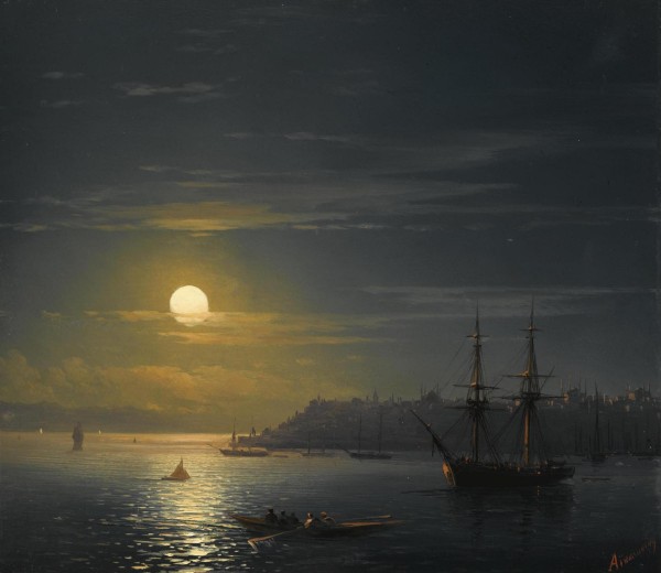 View of Constantinople in Moonlight by Ivan Aivazovsky